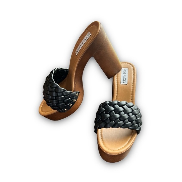 Steve Madden Amazed Chunky Heel Braided Strap Sz 8.5 - Picture 3 of 8